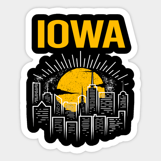 Yellow Moon Iowa Sticker by flaskoverhand